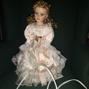 Porcelain doll lamp